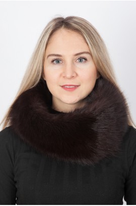 Dark brown fox fur neck warmer